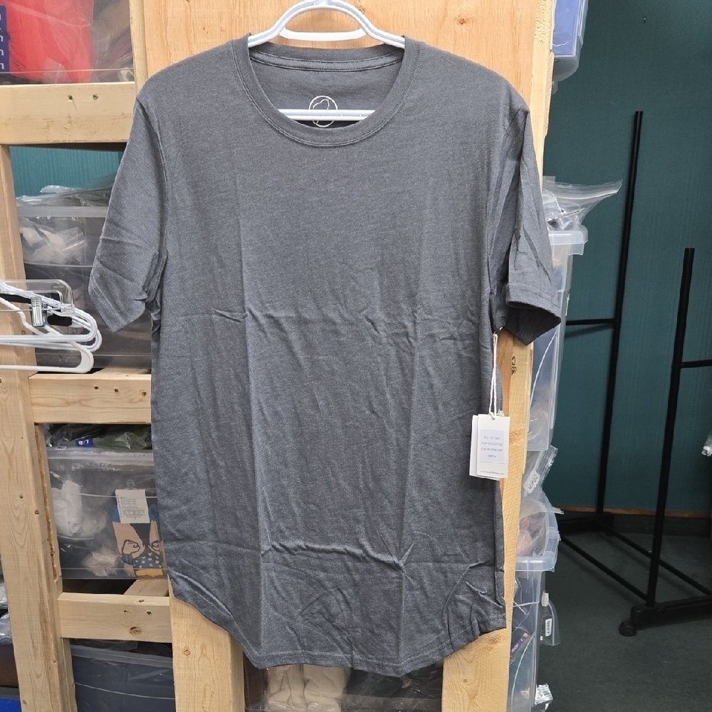 Kuwalla Size M Grey and Olive Green Eazy Scoop T-Shirts